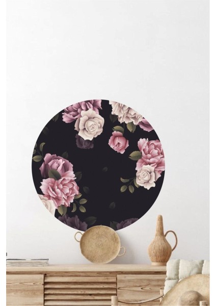 Renkli Çiçekli Tam Daire Takı, Zarif ve Şık Tasarım, Siyah, Düz Desen fiyatları