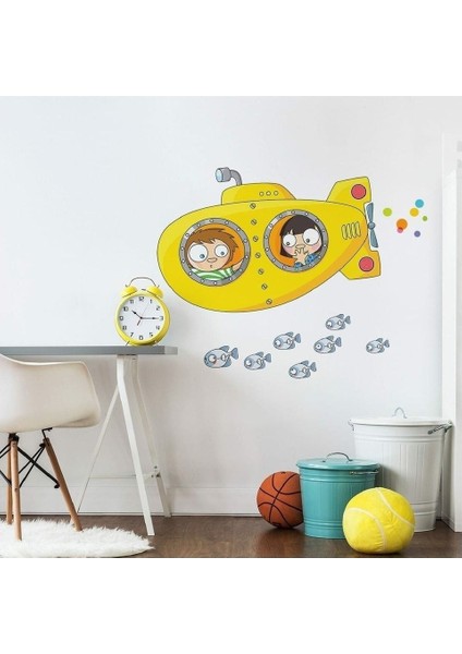 Renkli Denizaltı Çocuk Odası Duvar Sticker, Eğlenceli ve Canlı Dekorasyon Parçası
