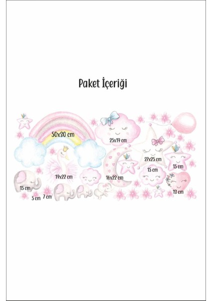 Renkli ve Eğlenceli Çocuk Odası Duvar Sticker Seti, Sevimli Arkadaşlar, Pembe, 5+ Parça fiyatları