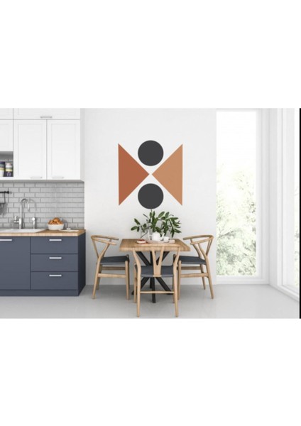 Renkli geometrik desenli boho tarzı duvar çıkartması 70x70 cm, salon ve oturma odası için fiyatları