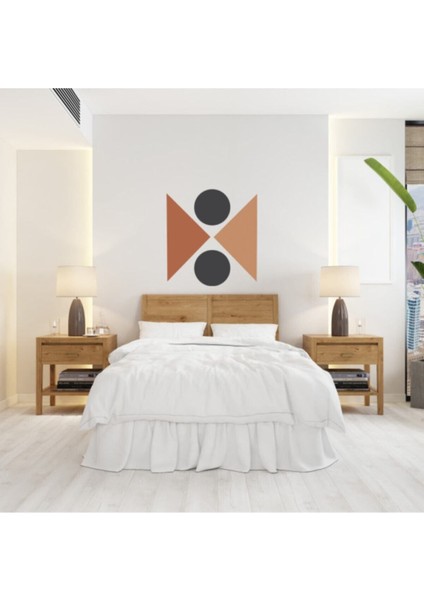 Renkli geometrik desenli boho tarzı duvar çıkartması 70x70 cm, salon ve oturma odası için modelleri