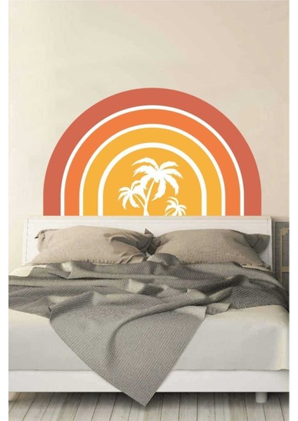 Retro Gün Batımı Duvar Stickerı