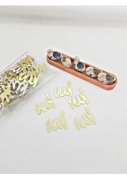 Altın renkli pleksi dekor, 4 cm, 100 adet, şık ve kaliteli mutfak süsleme malzemesi