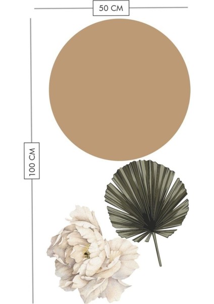 Modern Bohem Duvar Sticker, Şık ve Renkli Dekorasyon Parçası, Kahverengi, Düz Desen modelleri