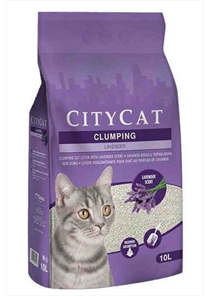 City Cat Topaklanan Lavanta Kokulu Kedi Kumu 10 Lt