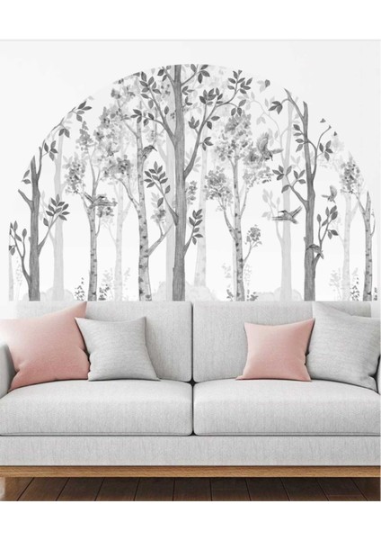 Gri Süheyla Duvar Stickerı, modern ve şık dekoratif çıkartma, düz desen, kolay uygulama