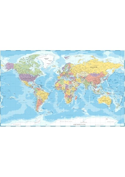 Renkli dünya haritası duvar stickerı, çocuk odası için eğlenceli ve öğretici dekor