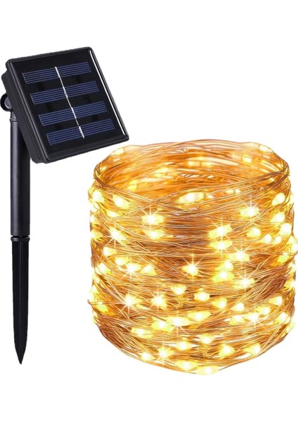 Toptan Bulurum Solar Güneş Enerjili Peri LED 20 Metre Günışığı 8 Mod 200 LED