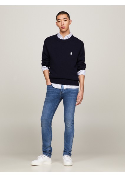 Erkek Marka Logolu Slim Fit Şık Görünüşlü Klasik 5 Cepli Günlük Kullanıma Uygun Açık Mavi Denim Jeans MW0MW33963-1A9 fiyatları