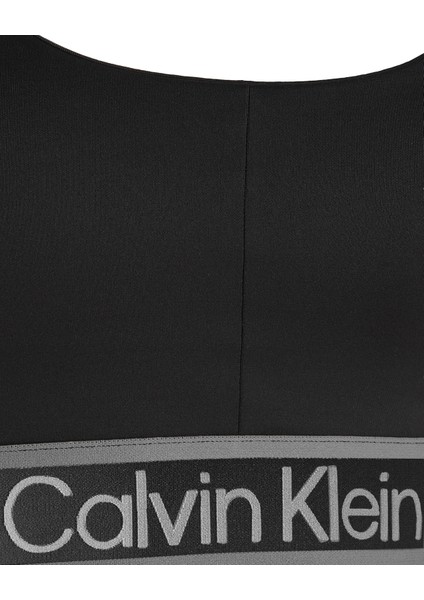 Calvin Klein Kadın / Kız Marka Logolu Elastik Bantlı Geniş Askılı Esnek Kumaşlı Şık Görünümlü Siyah Spor Sütyeni 00GWF4K115-BAE