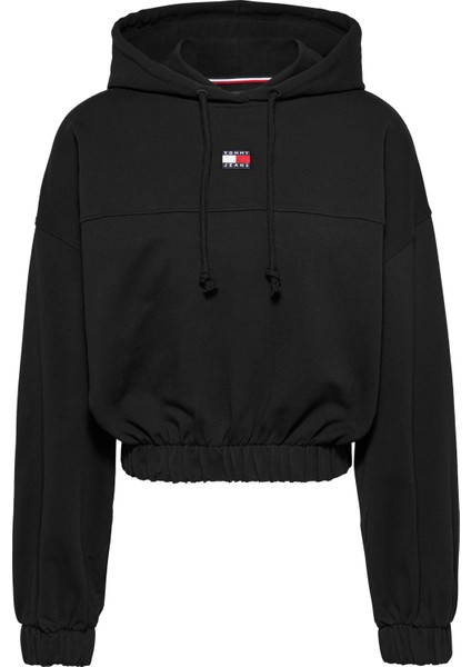 Kadın / Kız Marka Logolu Organik Pamuklu Günlük Kullanıma Uygun Siyah Sweatshirt DW0DW18668-BDS