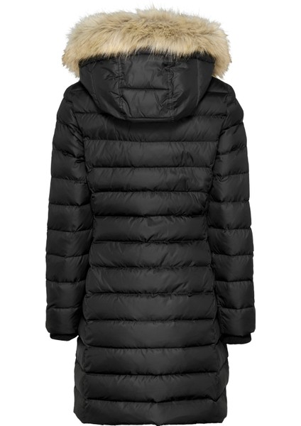 Kadın / Kız Marka Logolu Kapüşonlu Şık Görünümlü Full Fermuarlı Günlük Kullanıma Uygun Siyah Mont DW0DW18864-BDS fırsatları