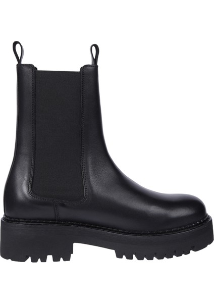 Kadın / Kız Marka Bayrak Logolu Chelsea Modeli Bağcıksız Siyah Bot & Bootie EN0EN02629-BDS