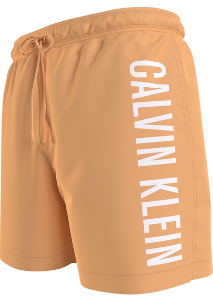 Erkek Marka Logolu Çabuk Kuruyan Polysterli Plaj ve Deniz Kullanıma Uygun Turuncu Deniz Şortu KM0KM01004-SAN modelleri