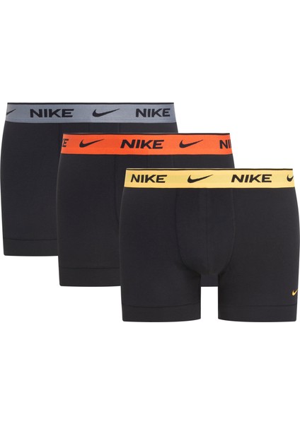 Erkek Nike Marka Logolu Elastik Bantlı Günlük Kullanıma Uygun Siyahrenklibant Boxer 0000KE1008-MSK