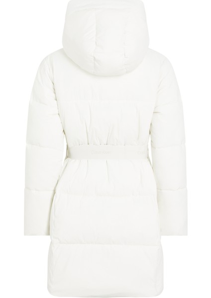 Kadın / Kız Siyah Kapüşonlu Uzun Kollu Kemerli Beyaz Mont J20J224122-YBI fiyatları