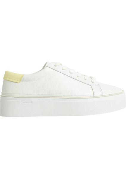 Kadın Calvin Klein Logolu Platform Topuklu Rahat Tabanlı Gündelik Kullanıma Uygun Beyaz Sneaker HW0HW01911-0K6 fiyatları