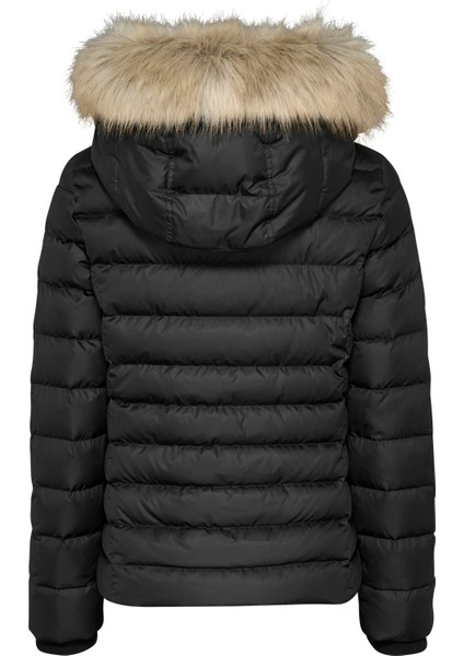 Kadın / Kız Marka Logolu Kapüşonlu Şık Görünümlü Full Fermuarlı Günlük Kullanıma Uygun Siyah Mont DW0DW18312-BDS fırsatları