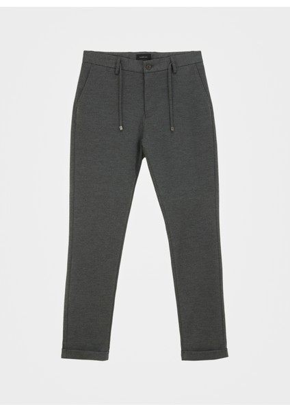 Bağlamalı Bel Duble Paça Antrasit Erkek Chino Pantolon F4WM-PNT 2430