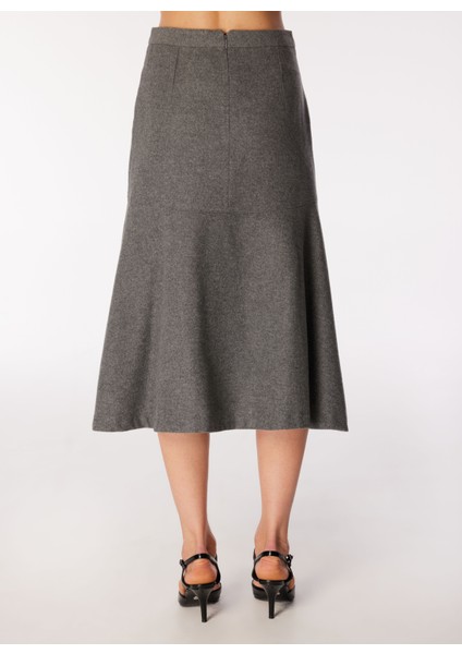 Normal Bel Antrasit Kadın Düz Diz Altı Etek FC4WL-ETK0723 indirimleri
