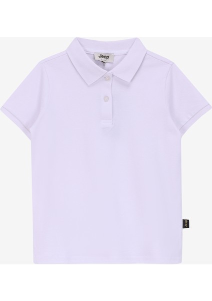 Düz Beyaz Kadın Polo T-Shirt J4WG-TST7504