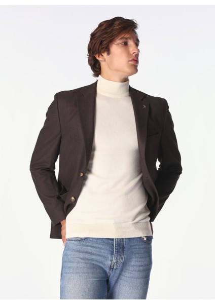 Regular Fit Kahve Erkek Düz Ceket FC4WM-CKT 2541 fırsatları