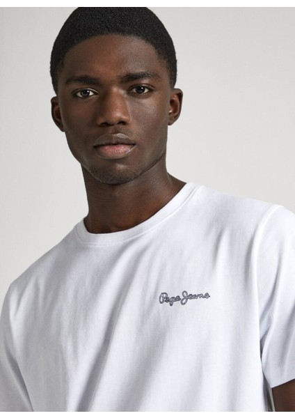 Bisiklet Yaka Baskılı Beyaz Erkek T-Shirt PM509367 800 Sıngle Clıford modelleri