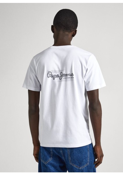 Bisiklet Yaka Baskılı Beyaz Erkek T-Shirt PM509367 800 Sıngle Clıford fırsatları