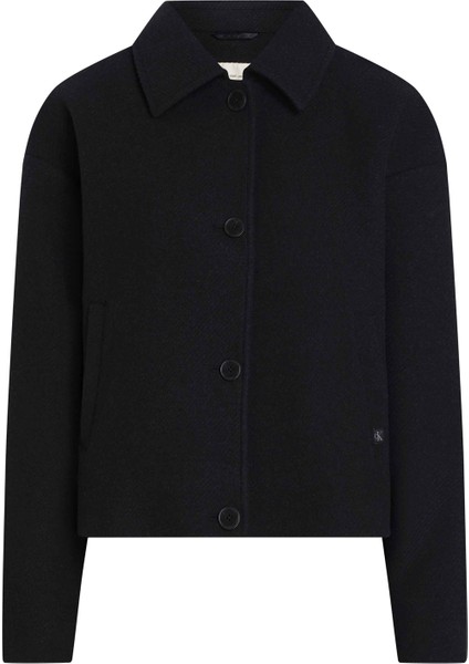 Standart Siyah Kadın Ceket Short Yün Blend Jacket