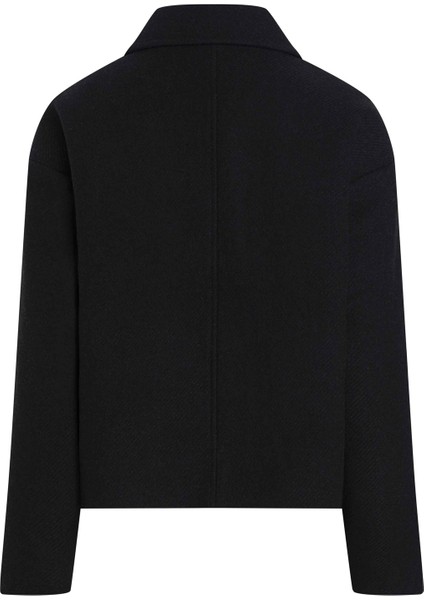 Standart Siyah Kadın Ceket Short Yün Blend Jacket