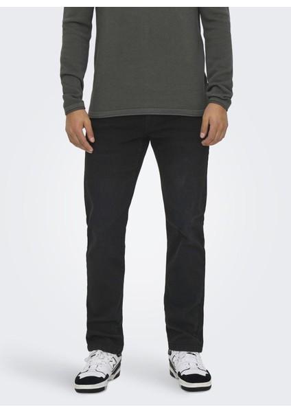 Normal Bel Dar Siyah Erkek Denim Pantolon Onsweft Regular Black 8638 Mat Dnm fiyatları