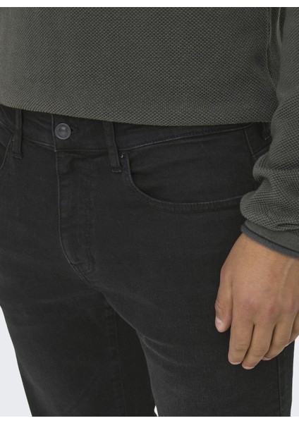 Normal Bel Dar Siyah Erkek Denim Pantolon Onsweft Regular Black 8638 Mat Dnm indirimleri