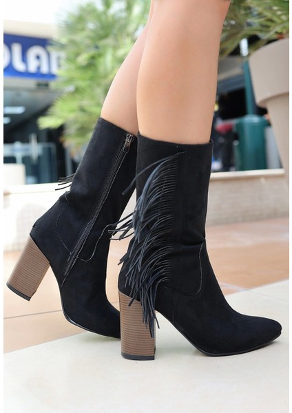 Fier Siyah Süet Topuklu Bot fiyatları