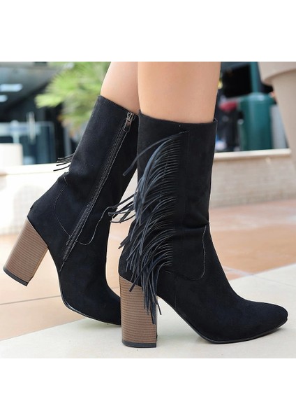 Fier Siyah Süet Topuklu Bot fırsatları