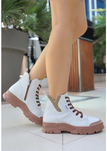 Melda Bej Cilt Taba Tabanlı Bağcıklı Bot fiyatları