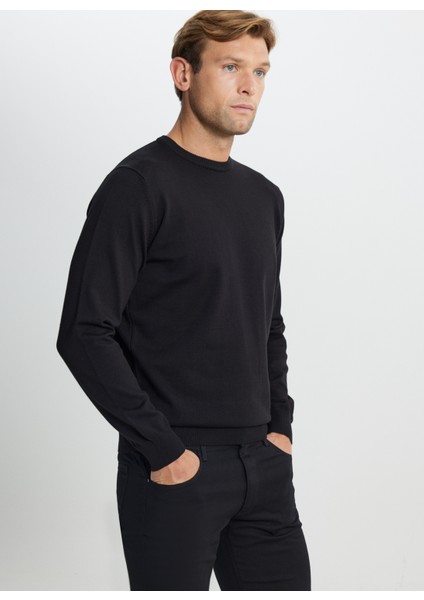 Bisiklet Yaka Standart Siyah Kazak ACE492510013_TRIKO Bısıklet Yaka fırsatları