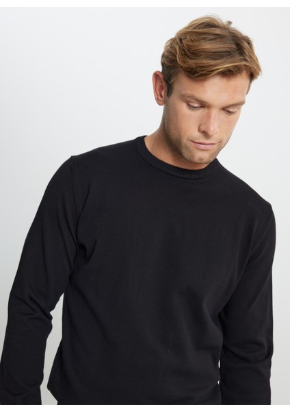 Bisiklet Yaka Standart Siyah Kazak ACE492510013_TRIKO Bısıklet Yaka indirimleri