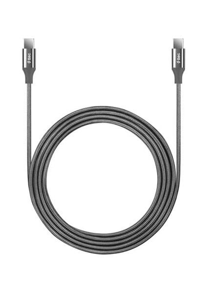 Alumicable Type-C To Type-C 200CM 65W Pd/qc Hızlı Şarj/data Kablosu 2DK51UG Uzay Grisi