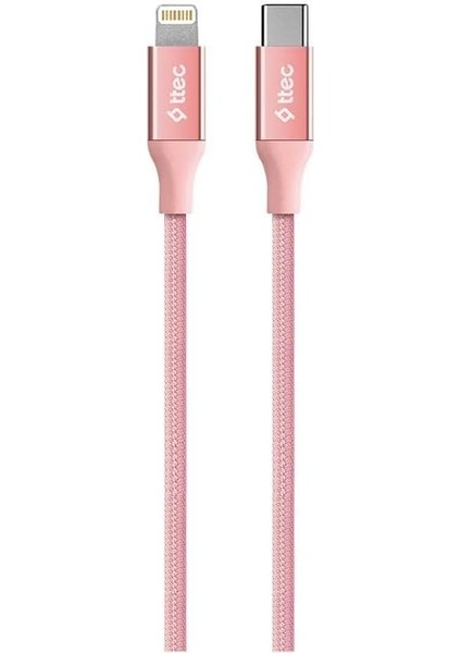 Type-C Lightning Hızlı Şarj Kablosu 150 cm Roze Al