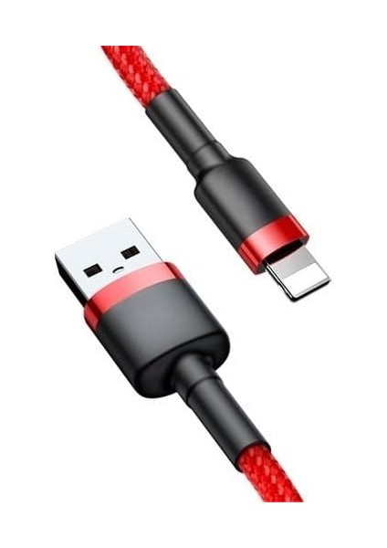 ile Uyumlu Şarj Kablosu 6 Amper Yüksek Hızlı Örgülü, Apple Için Şarj Kablosu Multifon MF-CL38, Kırmızı