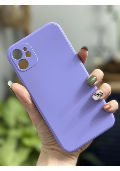 Aksesuar Iphone ile Uyumlu 11 (12 Görünümlü Köşeli) Içi Kadife Lansman Kılıf