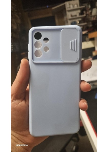 A32 Lansman Dokulu Sürgülü Kılıf Mavi