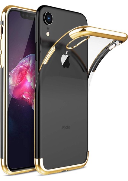 Apple iPhone Xr (6.1'') Kılıf Skyfall Transparent Clear Gold