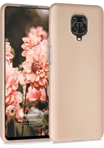 Matte Silicone Xiaomi Redmi Note 9 Pro Için Kılıf Gold [redmi Note 9 Pro ile Uyumlu Kılıf - Gold]