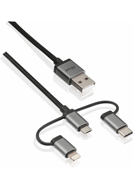 22693 3'ü 1 Arada Mfı Lisanslı Şarj ve Senkronizasyon Kablosu, 1 Metre