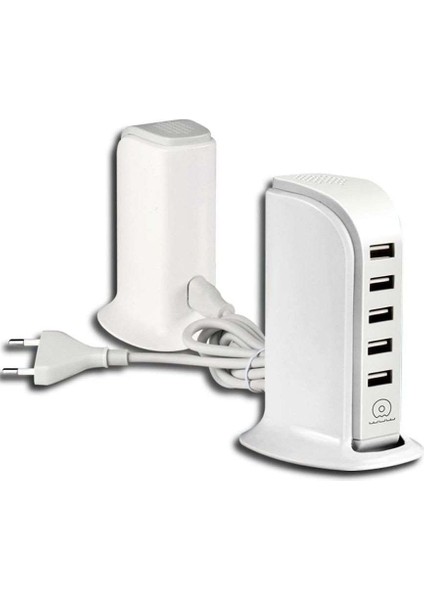 C24 Çoklu USB Şarj Cihazı, 5 Portlu USB Şarj Istasyonu, USB Duvar Şarj Cihazı Masaüstü USB Şarj Cihazı 30W
