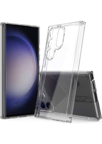 Galaxy S24 Ultra Şeffaf 2mm Anti Şhock 5g, Sararmayan Darbeye Dayanıklı Koruyucu Telefon Kılıfı, Çizilmez Silikon Arkası (Şeffaf) Silikon Kapak Ince