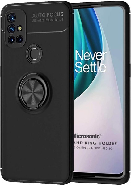 Oneplus Nord N10 5g Için Kılıf Kickstand Ring Holder Siyah [nord N10 5g ile Uyumlu Kılıf - Siyah]