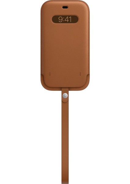 iPhone 12 Pro Max Için Magsafe Özellikli Deri Zarf Kılıf - Klasik Kahve