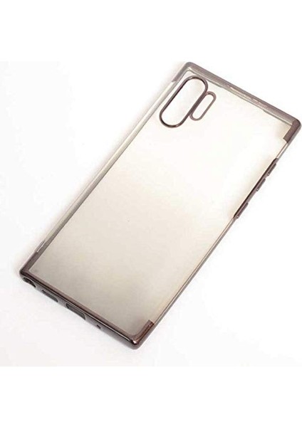 Samsung Galaxy Note 10 Plus ile Uyumlu Kılıf Moss Renk Geçişli Köşeleri Lazer Boyalı Silikon Siyah